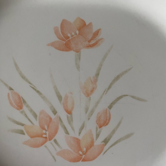 1 Corelle Peach Floral Serving Platter 12”x 10” - Picture 2 of 11